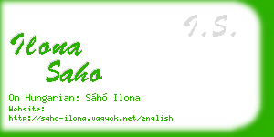 ilona saho business card